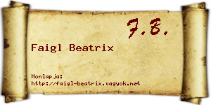 Faigl Beatrix névjegykártya