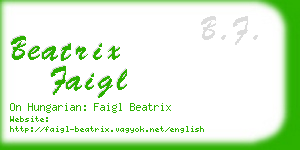 beatrix faigl business card